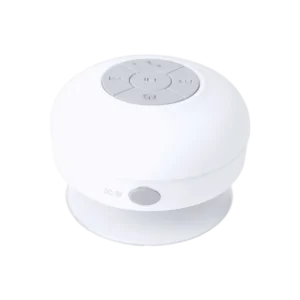 Round white portable wireless bluetooth speaker