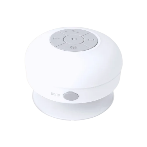 Round white portable wireless bluetooth speaker