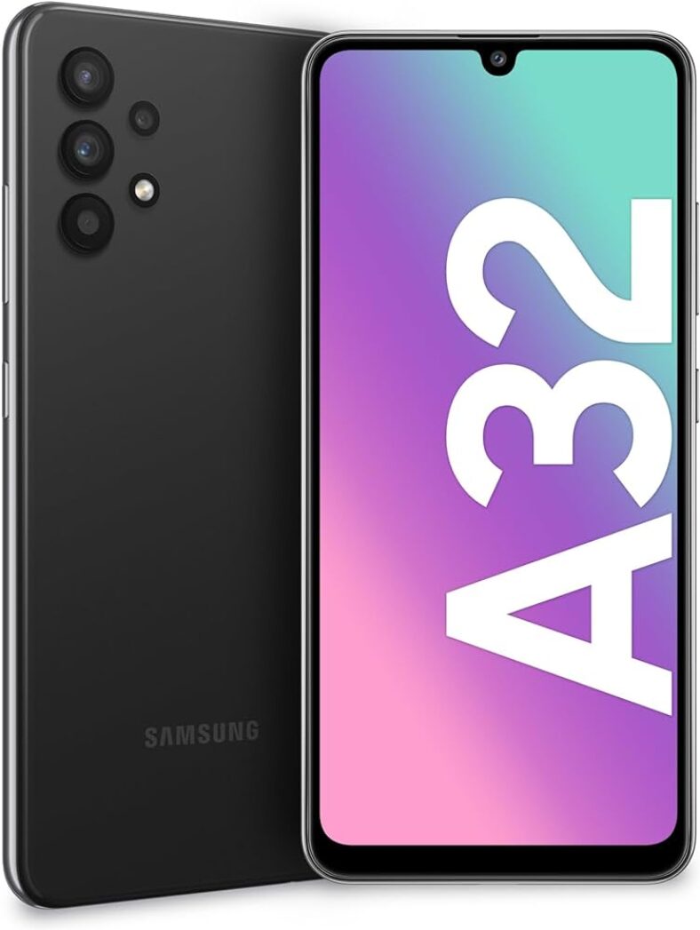 Samsung Galaxy A32 front and back black