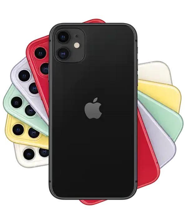iPhone 11 (black, red, yellow, green)
